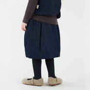 允兒媽女童小眾冬季棉麻夾棉馬甲半身裙套裝兒童加厚背心女孩短裙 藏藍色半身裙 現貨 100 模特試穿