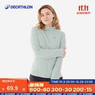 迪卡儂（DECATHLON）戶外透濕抓絨女加厚搖粒絨抓絨衣保暖外套沖鋒衣內(nèi)膽MH100 半拉鏈-綠色 XL