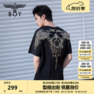 BOY LONDON【暗黑羅盤(pán)】夏情侶款短袖權杖印花炸街潮牌T恤N01906 N0103902 L