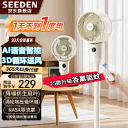SEEDEN西點(diǎn)空氣循環(huán)扇家用落地扇智能語音電風(fēng)扇大風(fēng)力風(fēng)扇輕音節(jié)能換氣扇立式遙控觸控3D搖頭臺(tái)式電扇 XD-1520FT智能語音【8檔風(fēng)量+臺(tái)立三用】