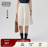 Teenie Weenie小熊女裝2025夏季新款大擺半身裙度假風(fēng)法式蓬蓬短裙 白色 L