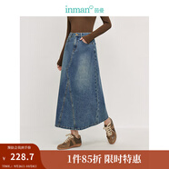 茵曼（INMAN）時尚繡花女裝立領(lǐng)襯衫洋氣寬松休閑2025秋季新款長袖襯衣 牛仔藍(lán)半身裙-18438189 M （褲子 27碼）
