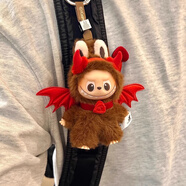 三麗鷗（SANRIO）labubu4代小惡魔娃衣心底密碼公仔玩偶服裝迷你拉布布4.0換裝衣服 紅色小惡魔套裝(翅膀+頭飾) 四代mini專(zhuān)屬10cm(不含娃)