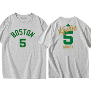 OLOEY狼王加內特凱爾特人5號籃球t恤綠軍籃球訓練服男女純棉圓領(lǐng)短袖 灰色1 S 70-95斤