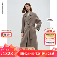 朗姿率性廓形氣質(zhì)感雙面呢大衣時(shí)尚百搭冬季新款毛呢外套 鴿羽灰色 L
