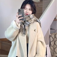 喬詩(shī)彤 2025秋冬新款夾棉毛呢大衣女赫本風(fēng)呢子外套小個(gè)子高級感寬松 燕麥色夾棉 M