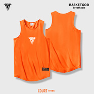 BROTHERS TOGETHER美式籃球運動(dòng)背心男女夏季寬松透氣速干訓練球服坎肩球衣潮牌 870橙色-安東N S(身高168-175CM)