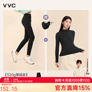 VVC打底褲女春秋新款高腰小腳鯊魚褲塑形修身顯瘦高彈瑜伽褲子 【320g絨款+曜石黑肌底衣】組合 M （90-100斤）