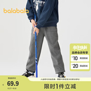 巴拉巴拉童裝兒童褲子男童女童長(zhǎng)褲秋冬裝運(yùn)動(dòng)百搭休閑褲時(shí)尚衛(wèi)褲束腳褲潮 【冬】深花灰-加絨保暖 165