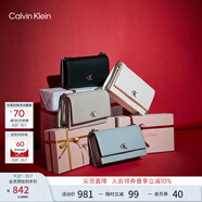 Calvin Klein小眾單肩包禮物荔枝紋包包金屬搭扣鏈條翻蓋CK女包斜挎包DH2806 UB1-太空黑 OS