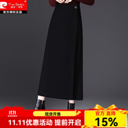 皮爾卡丹一片式仿毛呢女減齡秋冬2025新款高腰顯瘦氣質(zhì)中長款包臀一步長裙 黑色 裙長87厘米 2XL 腰圍2尺3/適合121-130斤
