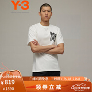 Y-3【 開學季】BRUSH GFX SS T春尚新款圓領(lǐng)t恤男情侶款38IM1791 白色 L