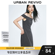 UR2025春季新款女裝氣質(zhì)一字領(lǐng)短款修身連衣裙UYY750042 深灰 (修身款) XS