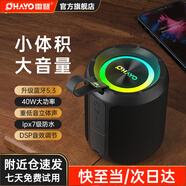 雷登（OHAYO）X3大音量高音質(zhì)無線藍(lán)牙音箱便攜式小型低音炮戶外大功率音響USB可插U盤插卡防水桌面迷你小鋼炮 X3炫彩版40W 官方標(biāo)配【當(dāng)/次日達(dá)】就近發(fā)貨