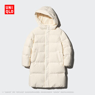 優(yōu)衣庫童裝男童女童羽絨大衣/外套夾克保暖厚衣服473308 01 乳白色 150