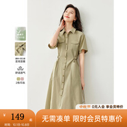 梵希蔓粉色Polo領(lǐng)襯衫連衣裙女2025年夏季新款休閑通勤收腰裙子 M6886 卡其綠 S
