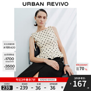 UR2025秋季新款女裝法式波點(diǎn)系帶無袖罩衫襯衫UWG250188 米白印花 S