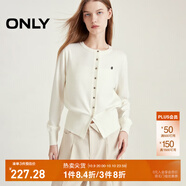 ONLY秋冬時(shí)尚簡(jiǎn)約溫柔純色寬松開衫針織衫女|12433A006 A43 奶油白色 S (160) 80A