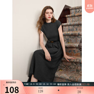 三彩2025秋季新款優(yōu)雅針織裙半高領(lǐng)連衣裙包袖收腰A字裙長裙M 寂靜灰 M