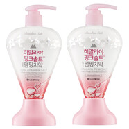 竹鹽韓國LG竹鹽喜馬拉雅粉鹽派繽按壓式液體牙膏竹鹽派濱清幽花香 （星耀美白2瓶裝）285g*2 保質期26.10.23