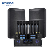 HYUNDAI現代卡包CY-710專(zhuān)業(yè)會(huì )議室音響10吋音箱重低音家庭影院藍牙功放套 音響一對+功放機+DJ-018手持話(huà)筒