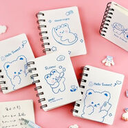 山頭林村A7小白熊線(xiàn)圈本ins風(fēng)高顏值粉色少女心筆記本學(xué)生記事本空白本子 0801萌趣白熊A7線(xiàn)圈本6本裝混搭款式隨機