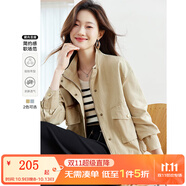 梵希蔓卡其色休閑時(shí)尚工裝風(fēng)短外套2025年春季新款寬松設(shè)計(jì)感上衣 M3976 卡其色 M