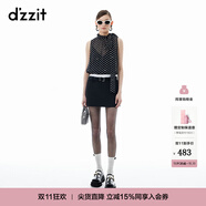 DZZIT地素背心春秋品牌繡花波點(diǎn)無(wú)袖設(shè)計(jì)上衣女 黑色 S