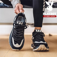 花花公子鞋子男款2025秋冬季新款休閑運動(dòng)鞋男鞋韓版老爹鞋男厚底保暖板鞋 黑色 PLG2495322 38 運動(dòng)鞋碼