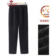 俞兆林（YUZHAOLIN）中老年女裝中老年人燈芯絨褲子女?huà)寢屝蓍e長(cháng)褲奶奶褲秋經(jīng)典款式 黑色 2XL (建議100-120斤)