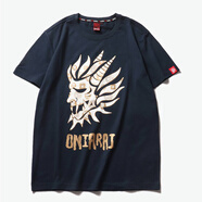 鬼洗oniarai鬼洗男士圓領(lǐng)經(jīng)典時尚印花logo簡約舒適短袖T恤 56 L