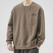 JEEP SPIRIT吉普美式重磅衛衣男士春秋季寬松長(cháng)袖T恤上衣打底衫男 咖啡色【1001】 常規 M