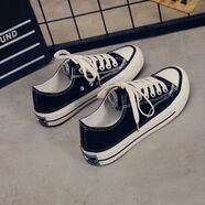 NAOISKEY?腦斯基橄欖綠色帆布鞋女學(xué)生韓版原宿2025新款1970百搭板鞋 1970s低幫-黑色 38