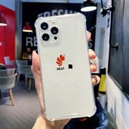 華為康柯潔同款華為logo手機殼黑色磨砂iPhone15適用于蘋(píng)果17pro圖標vivo小米華為柯潔粉絲專(zhuān)屬手機套全 四角氣囊透明(紅色圖標) iPhone 6s