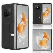 IFACE WW適用華為Mate X6/X5手機殼插卡貼皮保護套Huawei Mate X3手機套外 黑色 華為mate x3 (插卡荔枝紋)