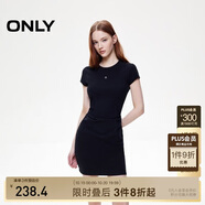 ONLY 2025春季金屬裝飾收腰捏褶短裙T恤裙連衣裙女|125161021