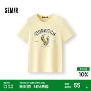 森馬（Semir）哈利波特IP|短袖t恤女小寬松涼感上衣2025夏裝新款印花速干套頭衫 黃色調00333-金色飛賊 M