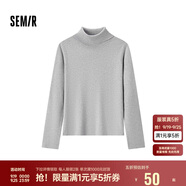 森馬（Semir）森柔毛衫|毛衣女基礎(chǔ)款高領(lǐng)緊身2024冬季純色套頭衫109724107011