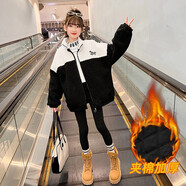 G.DUCKKIDS品牌童裝女童羊羔絨外套秋冬裝洋氣中大童女孩加厚保暖外穿毛毛衣 白色 160