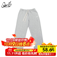 SLAMBLE秋季新款直筒毛圈運(yùn)動(dòng)衛(wèi)褲男女籃球跑步百搭訓(xùn)練休閑長(zhǎng)褲 淺麻灰 M