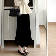 睿逸尚（RUIYISHANG）御姐輕熟風(fēng)穿搭套裝女秋季2025新款氣質(zhì)長(cháng)袖針織衫高腰顯瘦半身裙 黑色半身裙 2XL  建議140-160斤