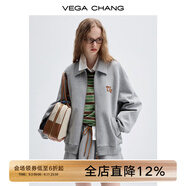 VEGA CHANG時尚套裝女2025年春秋季新款休閑城市輕戶外衛(wèi)衣+短裙兩件套 淺灰色(外套) S