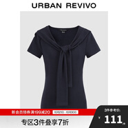 UR2025秋季新款女裝簡(jiǎn)約設(shè)計(jì)感披肩式修身短袖T恤UWU450013