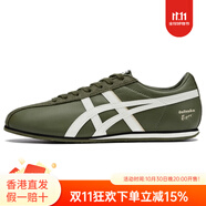 Onitsuka TigerFBTrainer舒適復(fù)古輕便皮革防滑低幫休閑跑步鞋墨綠色 36