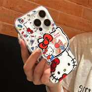 棟吆 D震動(dòng)凱蒂適用于opopreno13手機(jī)殼Oneplus Ace5Pro/1+13立體聲Reno12 Classy findx8 /7超大孔Imd白 白色-WY42凱蒂+kitty貓插畫搖搖樂支架 OPPO_Reno14_Pro