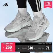 adidas「波波鞋」OZWAVE厚底休閑老爹鞋男女新款阿迪達(dá)斯輕運(yùn)動   淺灰色/深灰色/銀色   42