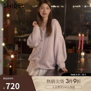 SNIDEL2025春夏新品甜美蝴蝶結系帶V領(lǐng)針織開(kāi)衫連衣裙SWNO251303 紫色 均碼 （F）