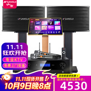 山水（SANSUI）PK09新款專業(yè)ktv音響K歌會議一拖四大功放套裝家用家庭電視卡拉OK點(diǎn)歌機(jī)大功率演出活動娛樂室會所 山水PK09+功放+話筒+3T點(diǎn)歌機(jī)