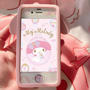 繪王蘋(píng)果5s卡通鋼化膜4S硅膠全包軟殼7plus可愛(ài)卡通8plus鋼化膜6s 美樂(lè )蒂卡通膜只有膜 iPhone13