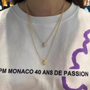 APM Monaco水滴項(xiàng)鏈女 可調(diào)節(jié)長(zhǎng)短 新款時(shí)尚鎖骨鏈送女友 白色水滴項(xiàng)鏈(42-65cm)
